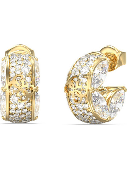 Guess 4G Supreme Γυναικεία Σκουλαρίκια Κρίκοι από Ατσάλι Xρυσά UBE06399JWYGT