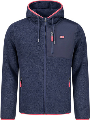 Norway Ανδρική Ζακέτα Fleece με Κουκούλα και Φερμουάρ Navy Μπλε 869509