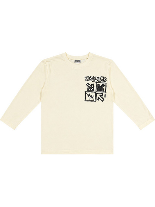 TraX Παιδικό T-Shirt Μακρυμάνικο Μπεζ 50848