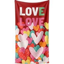 Kare Design Big Love Πετσέτα Θαλάσσης Microfiber Κόκκινη 90x170cm KA-44159