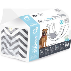 M-Pets Ζώνες Ακράτειας / Μαρκαρίσματος για Αρσενικό Σκύλο με Αυτοκόλλητα Medium 4-8kg 28-42cm 12τμχ