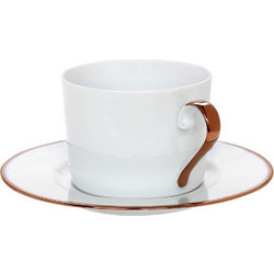 Cryspo Trio Elegance Φλιτζάνι Τσαγιού Πορσελάνης Λευκό Ροζ Χρυσό 250ml 24.001.16R