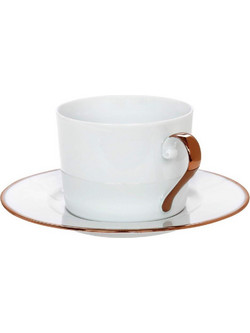 Cryspo Trio Elegance Φλιτζάνι Τσαγιού Πορσελάνης Λευκό Ροζ Χρυσό 250ml 24.001.16R