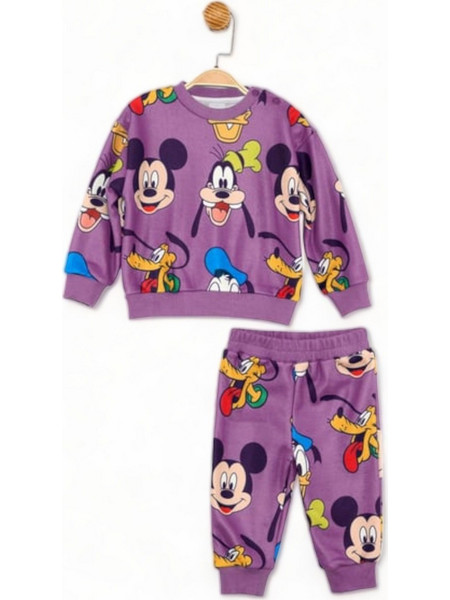 Cimpa Pluto Goofy Donald Βρεφικό Σετ Φόρμας για Κορίτσι Χειμωνιάτικο Μωβ MC21162