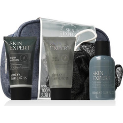 The Kind Edit Co. Body Wash 100ml + Body Lotion 50ml + Face Scrub 50ml + Shower Flower & Travel Bag