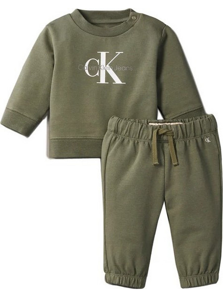 Calvin Klein Βρεφικό Σετ Φόρμας Χειμωνιάτικο Χακί IN0IN00017-LDY
