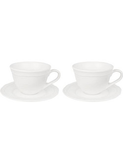 Casa Domani Σετ Φλιτζάνια Espresso & Ελληνικού Καφέ Πορσελάνης Λευκά 80ml 2τμχ YD0269