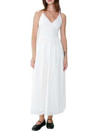 Grace & Mila Maxi Καλοκαιρινό Καθημερινό Φόρεμα Λευκό WIMALA147627