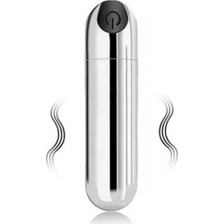 Guilty Toys VibeX Mini Δονητής Bullet για Ζευγάρια με Τηλεχειριστήριο 7.5cm Ασημί
