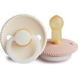 Frigg Rope Πιπίλες Καουτσούκ Νυκτός 6-18m Blush Night Cream Night 2τμχ