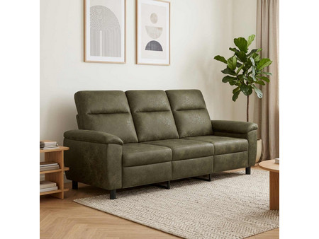 vidaXL Τριθέσιος Καναπές Δερματίνη Χακί 214x90x95cm 42040986
