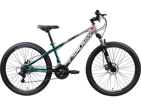 Suncross Hurricane Mountain Bike 27.5" με 21 Ταχύτητες και Δισκόφρενα Πράσινο Ροζ