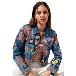 Desigual Elefant Γυναικείο Μπουφάν Τζιν Κοντό Μπλε 26WWED07