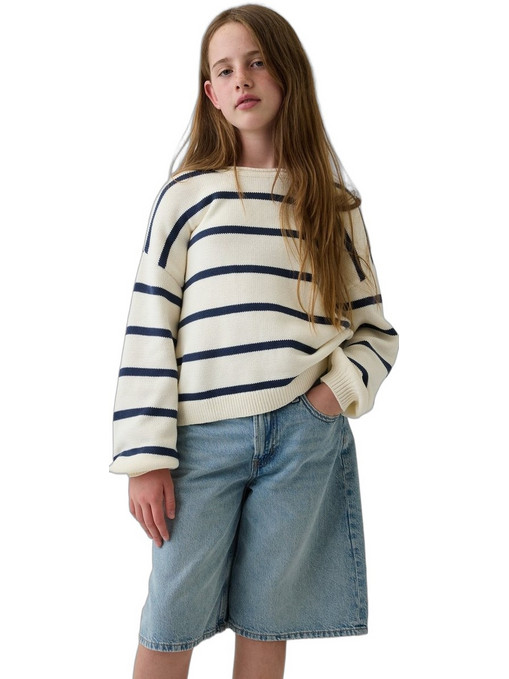 Gap Παιδικό Πουλόβερ Μακρυμάνικο Λευκό Navy Μπλε 908921001
