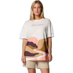 Columbia Rolling Bend Graphic Γυναικείο Αθλητικό T-Shirt Εκρού 2120031-125