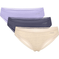Sloggi Go Crush Mini Βαμβακερά Γυναικεία Slip με Δαντέλα 3Pack 10219682-M026