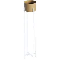 Aberto Design Κασπώ Δαπέδου Εσωτερικού Χώρου Μεταλλικό με Βάση Λευκό Χρυσό 23x108cm 247HFM1191