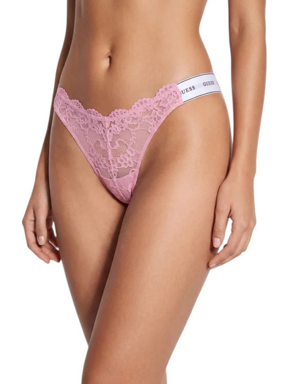 Guess Γυναικείο String με Δαντέλα Ροζ O3RE08KBBT0-G67I