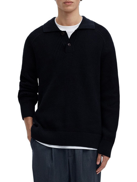 Selected Ανδρική Μπλούζα Polo Μακρυμάνικη Navy Μπλε 16102736