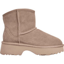 Pepe Jeans Missy Class Γυναικεία Μποτάκια Suede Μπεζ με Χοντρό Χαμηλό Τακούνι PLS500045-032