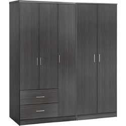 B2BMarkt Πεντάφυλλη Ντουλάπα Ρούχων Caesar Zebrano 150x42.5x181cm 9995079