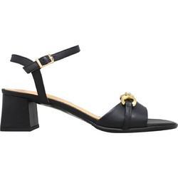Boss Shoes Γυναικεία Πέδιλα Δερμάτινα Μαύρα με Χοντρό Χαμηλό Τακούνι BW19022