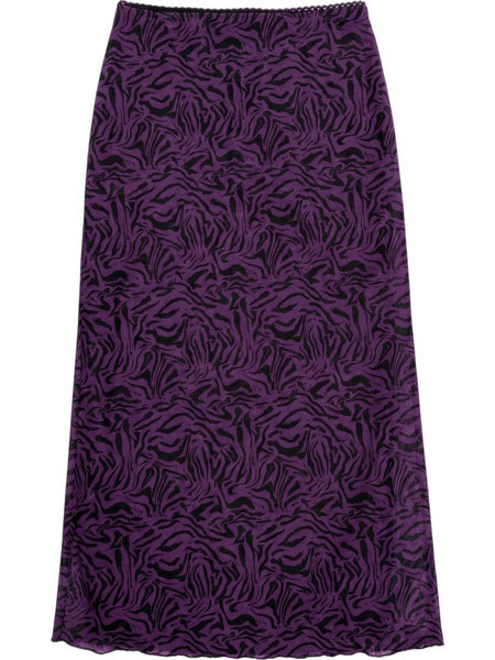 Funky Buddha Μίντι Φούστα Υφασμάτινη Ψηλόμεση Μωβ FBL014-103-14