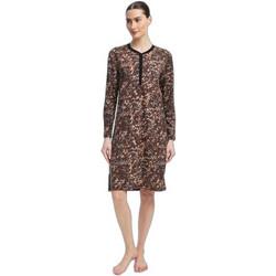 Minerva Elegance Γυναικείο Νυχτικό Χειμωνιάτικο Καφέ 90-53521