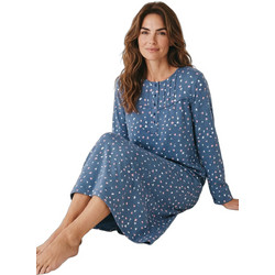 Minerva Cozy Blossom Γυναικείο Νυχτικό Βαμβακερό Μπλε CL2791-61