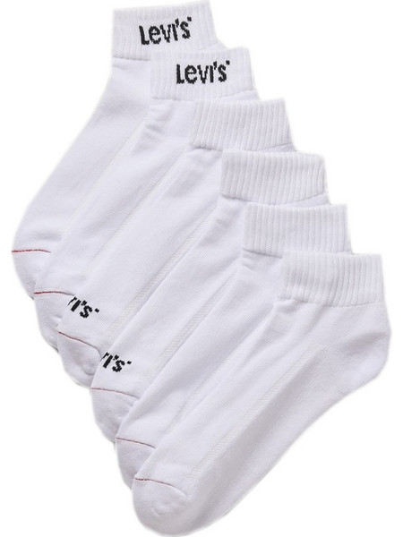 Levi's Βαμβακερές Ανδρικές Κάλτσες Κοντές Λευκές 6Pack 701244582-001
