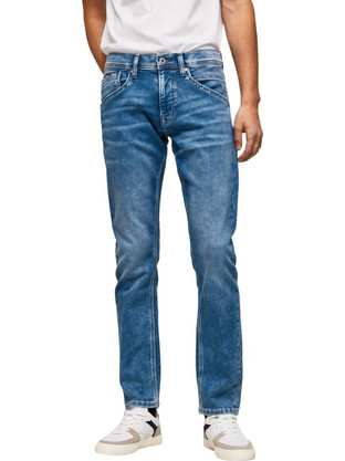 Pepe Jeans Ανδρικό Τζιν Παντελόνι Κανονική Εφαρμογή Navy Μπλε PM206328HP6