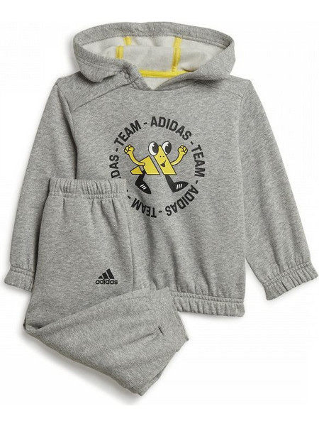 Adidas Βρεφικό Σετ Φόρμας Χειμωνιάτικο Γκρι Κίτρινο HM8948