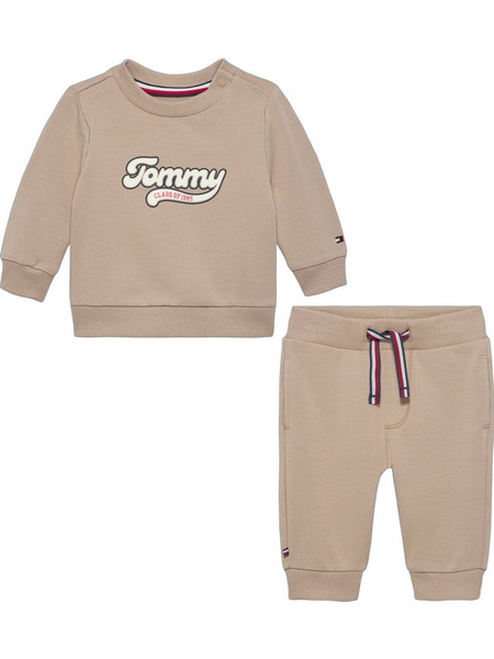 Tommy Hilfiger Βρεφικό Σετ Φόρμας για Κορίτσι Χειμωνιάτικο Μπεζ KN0KN02109-GUQ