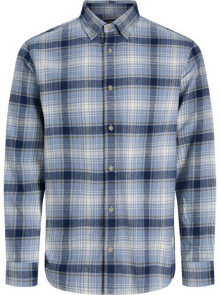 Jack & Jones Ανδρικό Πουκάμισο Βαμβακερό Μακρυμάνικο Μπλε 12302700
