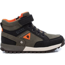 Xti Παιδικά Μποτάκια Χακί Μαύρα Suede με Σκρατς 150127