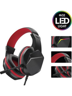 1233717 Gaming Headset Over Ear Black Red