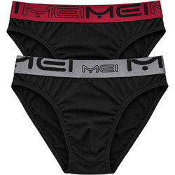 Mei Ανδρικά Σλιπ Βαμβακερά Μαύρα 2Pack 272-2