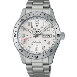 Seiko 5 Sports Ανδρικό Ρολόι Αυτόματο με Ασημί Μεταλλικό Μπρασελέ HDB007K1J