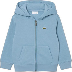Lacoste Παιδική Ζακέτα Fleece με Κουκούλα και Φερμουάρ Γαλάζια SJ2704-57I