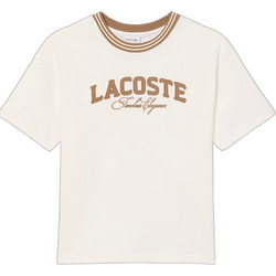 Lacoste Παιδικό T-Shirt Κοντομάνικο Μπεζ 3TJ1155-70V