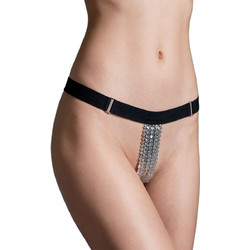 Milena By Paris Γυναικείο Sexy String Αυτοκινήτου Μαύρο Ασημί 60118