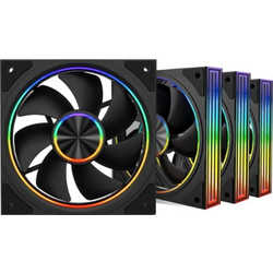 Armaggeddon 120-V Reverse 8000 Case Fan 120mm ARGB με Σύνδεση 3-Pin 4-Pin PWM 4τμχ Black