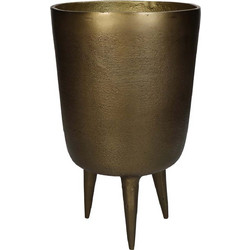 JK Home Decoration Κασπώ Δαπέδου Εσωτερικού Χώρου Μεταλλικό με Πόδια Χρυσό 15.8x25cm
