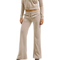 Juicy Couture Γυναικείο Παντελόνι Φόρμας Βελουτέ Μπεζ JCAP180-509