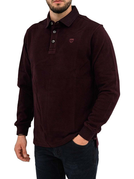 Lexton Tommy Ανδρική Μπλούζα Polo Μακρυμάνικη Καφέ 13.38