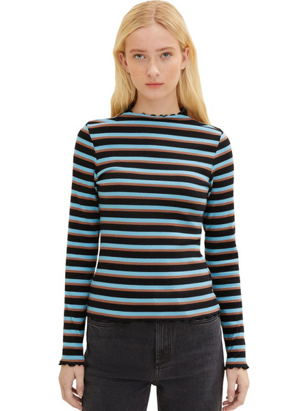 Tom Tailor Γυναικείο Χειμερινό Top Ριπ Γαλάζιο 1034575-30919