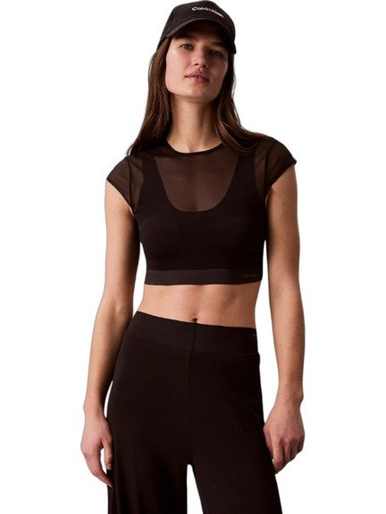 Calvin Klein Γυναικείο Καλοκαιρινό Crop Top Μαύρο LVGWS6K219-UB1