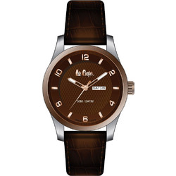 Lee Cooper Ανδρικό Ρολόι με Καφέ Δερμάτινο Λουράκι LC-56G-E