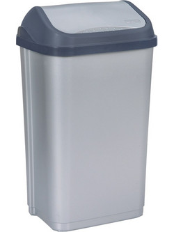 Κάδος Απορριμάτων Με Καπάκι Keeeper Swantje Ασημί 50lt 38, 5x29x66υψ 2507200