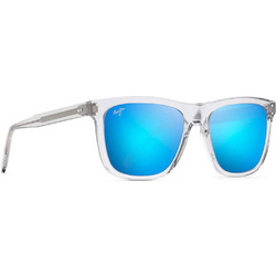 Maui Jim Velzyland B802-11 Ανδρικά Γυαλιά Ηλίου Τετράγωνα Κοκάλινα Διαφανή με Μπλε Polarized Φακό